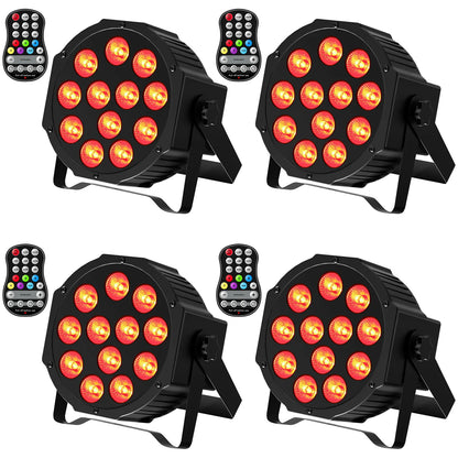 LED Par Light – Draadloze Parlamp – Podiumverlichting – DJ Licht – Stroboscoop Licht – 4pcs EU Plug – 9 Uur Batterijduur – RGBW Kleurverlichting