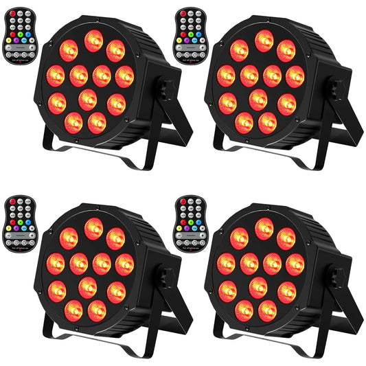 LED Par Light – Draadloze Parlamp – Podiumverlichting – DJ Licht – Stroboscoop Licht – 4pcs EU Plug – 9 Uur Batterijduur – RGBW Kleurverlichting