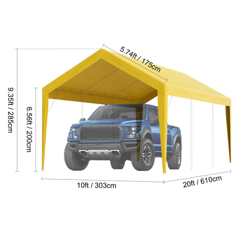 Garagetent - Tent - Partytent - Carport Tent - Carport Tent - Garagetent - Vervangende Garagetent - 7,5inch - Heavy-Duty Waterdicht & UV Beschermd - Geel