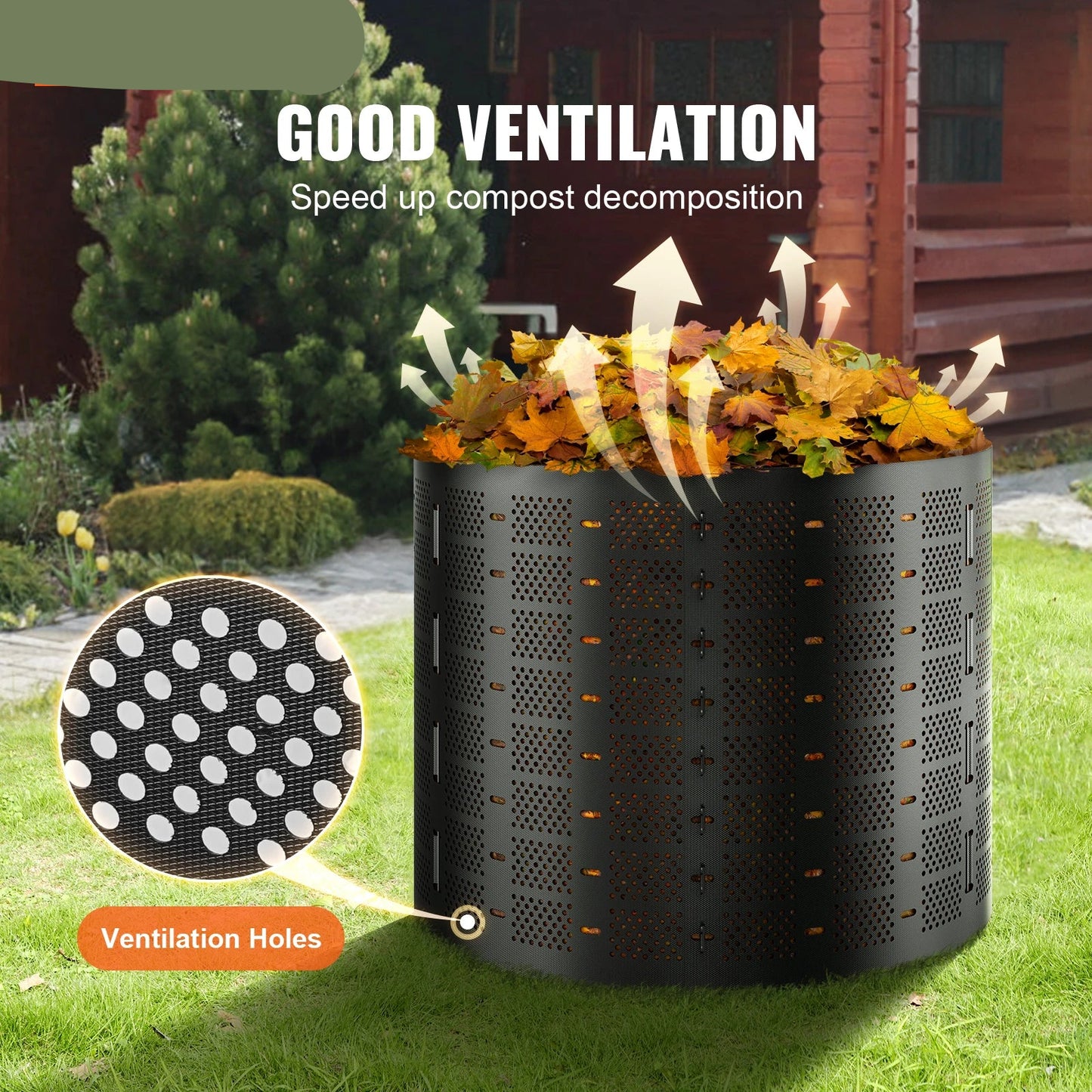Compostbak - Compostvat - 220 Gallon - Compost - Uitschuifbare Buitencompostbak met Groot Volume - Snelle Compostering - Composter - Prullenbak