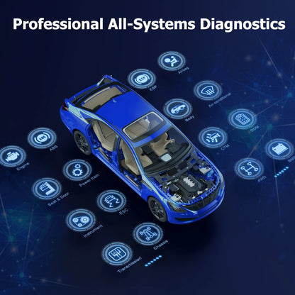 OBD2 Scanner - OBD - Diagnosecomputer - Storing Verwijderen - Uitleesapparatuur - Auto Uitlezen - Diagnose apparatuur voor auto's - met Volledige Systeemdiagnose & 24+ Resetfuncties – Geschikt voor ABS, SAS, TPMS en Meer – Geel