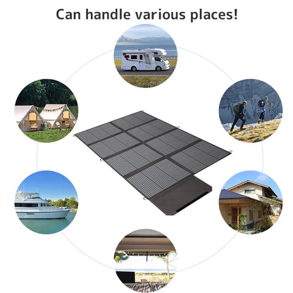 Zonnepaneel - Opvouwbaar Zonnepaneel - Sun Power - Zonnecellen Oplaadbatterij - 200W - Draagbare Zonneoplader - Waterdicht - voor Camping, RV, Tuin en Dak