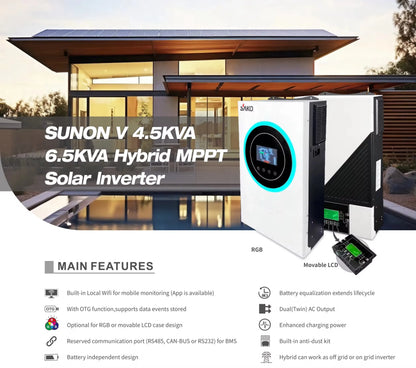Hybride Omvormer – Zonne-energie Omvormer – Solar Inverter – MPPT Omvormer – Off-grid Omvormer – 3000W Puur Sinusgolf – 80A MPPT Zonnecontroller - QUORE