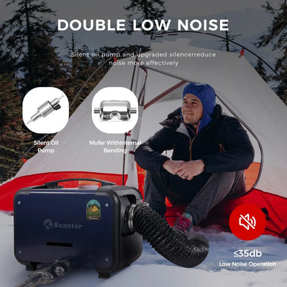 Dieselkachel - Elektrische kachel - Kachel en ventilatoren - Benzineluchtkachel - Bluetooth-appbediening - GEEN stroomadapter - 12V - 8KW - 5L - Blauw
