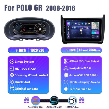 Dashboard Display – Digitaal Instrumentenpaneel – Auto Cockpit Scherm – LCD Dashboard Paneel – 12,3 Inch Scherm – Hoge Resolutie 1920x720 – Plug & Play Installatie