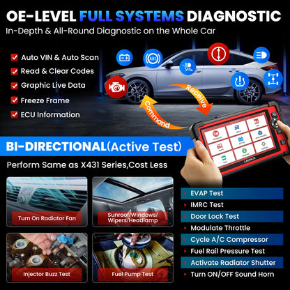 OBD Scanner - OBD2 - Auto Scanner - Auto uitlezen - Diagnose Apparatuur voor Auto's - All System - Bidirectionele Diagnosetool - ECU Coding - 31+ Services - CAN FD & DoIP - FCA Autoauth - Android 10 - 3GB+32GB - 6100mAh - Meertalig - Euro-Versie