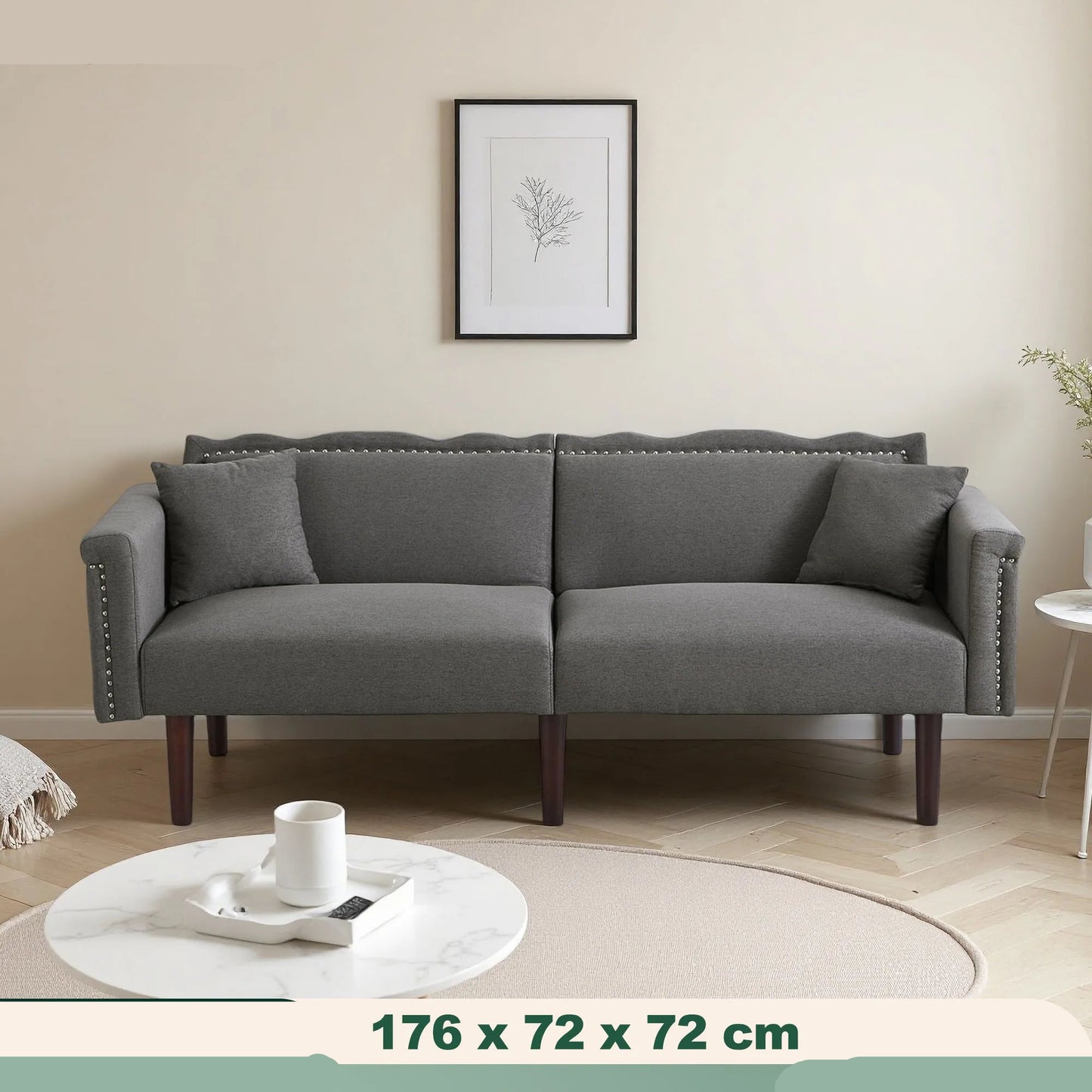 Sofa Bed – Slaapbank – Bedbank – Zithoek – Katoen-Linnen Bekleding – Verstelbare Rugleuningen – Hoogwaardig Schuim