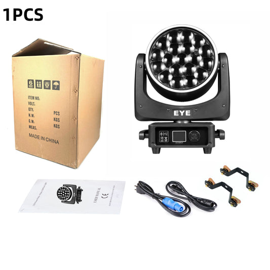 19x25W RGBW 4in1 LED Spotlight Wash/Beam /Zoom,Professional DJ/Bar Big Bee Eye LED Moving Head Disco Strobe Stage Lights