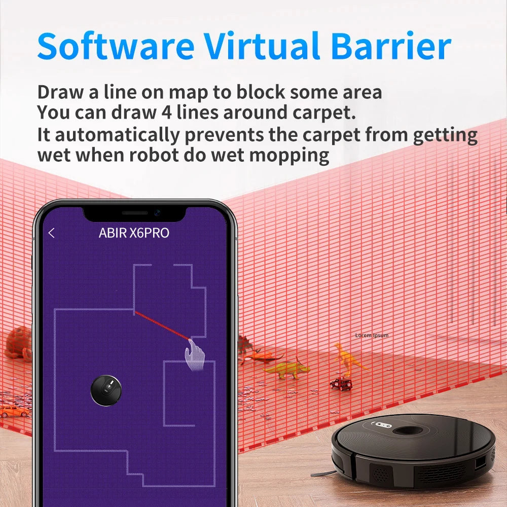 Robotstofzuiger - Dweilrobot - Dweilfunctie - 6000Pa - Slimme Navigatie - 3-in-1 - App Bediening - HEPA Filter - Auto-Opladen - Zwart