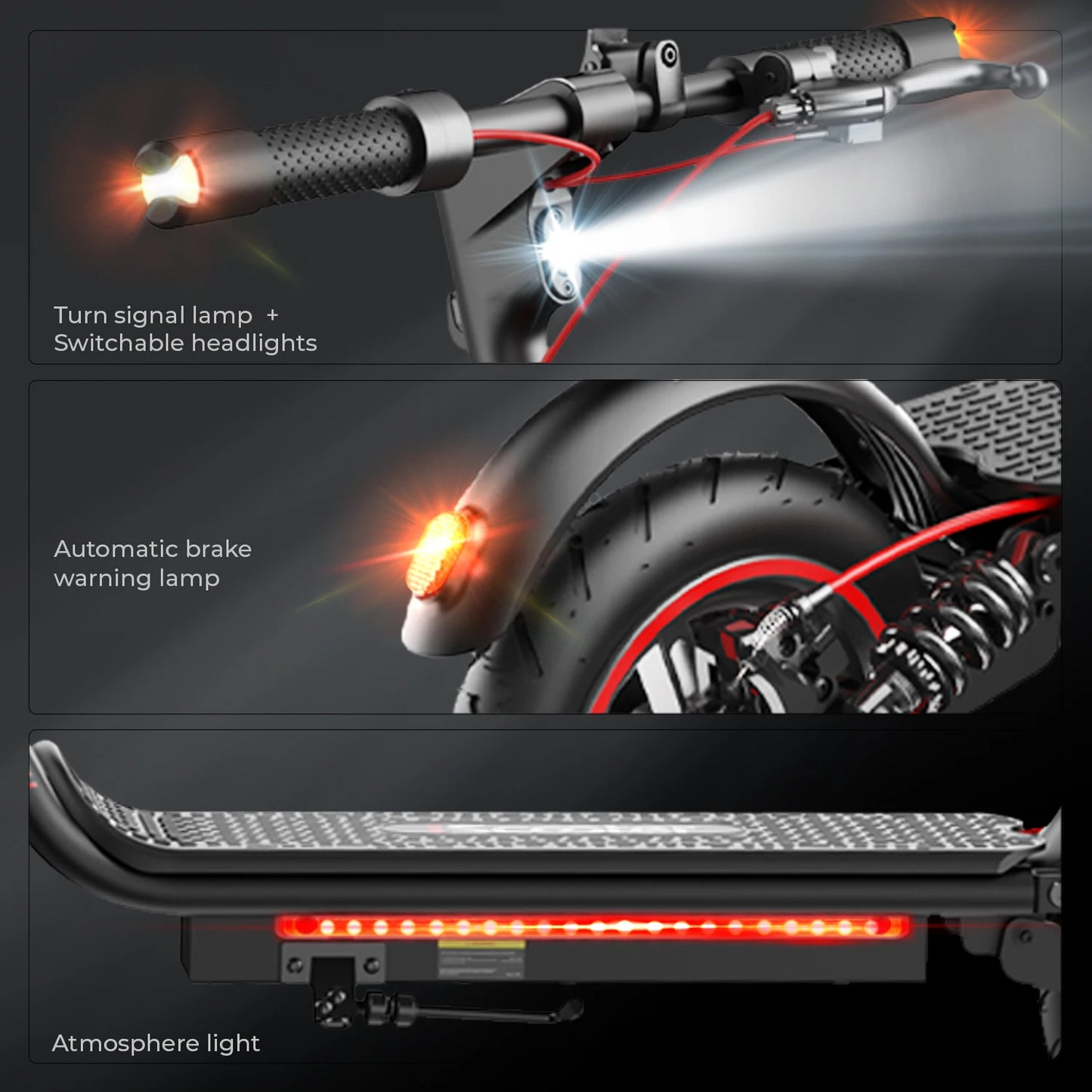 Scooter - Elektrische Step - E-Scooter - Opvouwbare - met Koplampen - Achterlichten - 3-Speed Modi - 36V - 8.5 Inch Honingraatband - 7.8Ah - 350W - 25Km/h - IP54 - Zwart