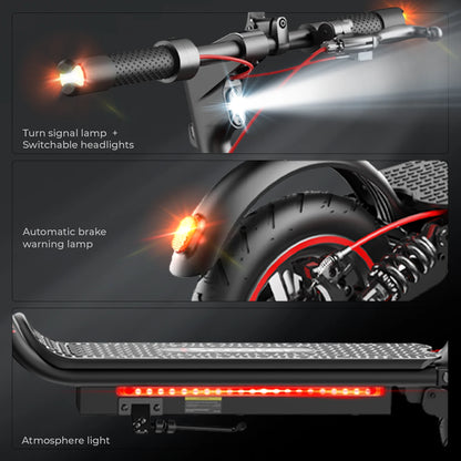 Scooter - Elektrische Step - E-Scooter - Opvouwbare - met Koplampen - Achterlichten - 3-Speed Modi - 36V - 8.5 Inch Honingraatband - 7.8Ah - 350W - 25Km/h - IP54 - Zwart
