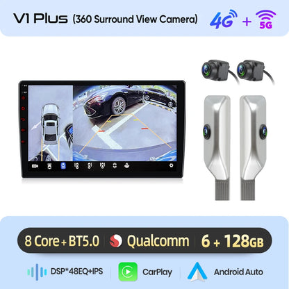 Junsun Wireless CarPlay Android Auto Car Radio For Audi A3 8P 2003 2004 2005 2006 - 2013 GPS Multimedia 2 din Systems Stereo - QUORE