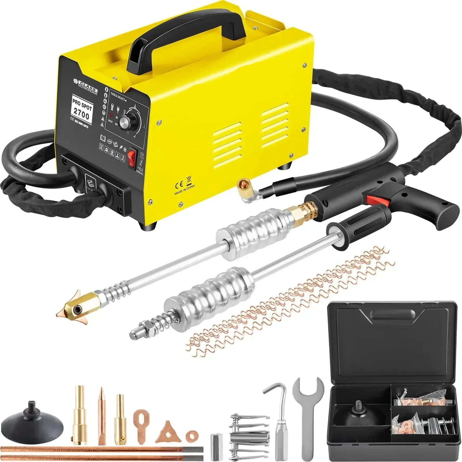 Lasapparaat - Uitdeukset Auto - Slagtrekker - Deukentrekker - Denthijs Puller Spot Lasser - 1.8KW - 3500A - Deukreparatie - voor Voertuigpanelen met Spotpullerfunctie - QUORE