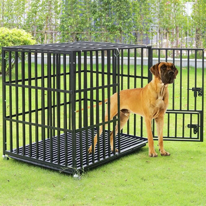 Hondenbench – Grote Hondenkennel – Stalen Bench – Ruime Dog Crate – Vierkante Metalen Buizen – Dubbele Veiligheidssloten – Uitneembare Bak - XXL
