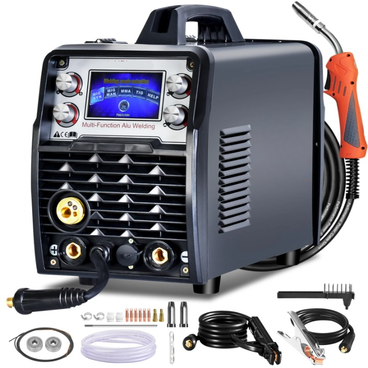 Elektrode Lasmachine - Lasmachine - Lasapparaat - Digitaal Inverterlassen - Draagbare - MIG - MMA - ARC - LIFT TIG Inverter - 220V 50/60 Hz - 42.5 x 18.3 x 29 cm - Zwart