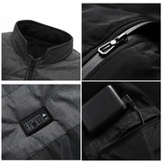 Heating Jacket - Heated Bodywarmer - Heated Clothing - 15 Areas Heated Vest - Motorcycle Usb Electric Heating Vest - Winter Rechargeable Heated Jacket - Size XXL - Gray