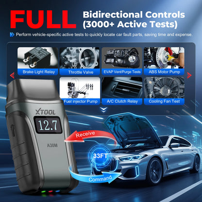 OBD2 Scanner – Auto Diagnosetool – Foutcode Lezer – Voertuig Diagnostiek – Bluetooth Adapter – 26+ Onderhoudsfuncties – Draadloos Met Gratis Updates - QUORE