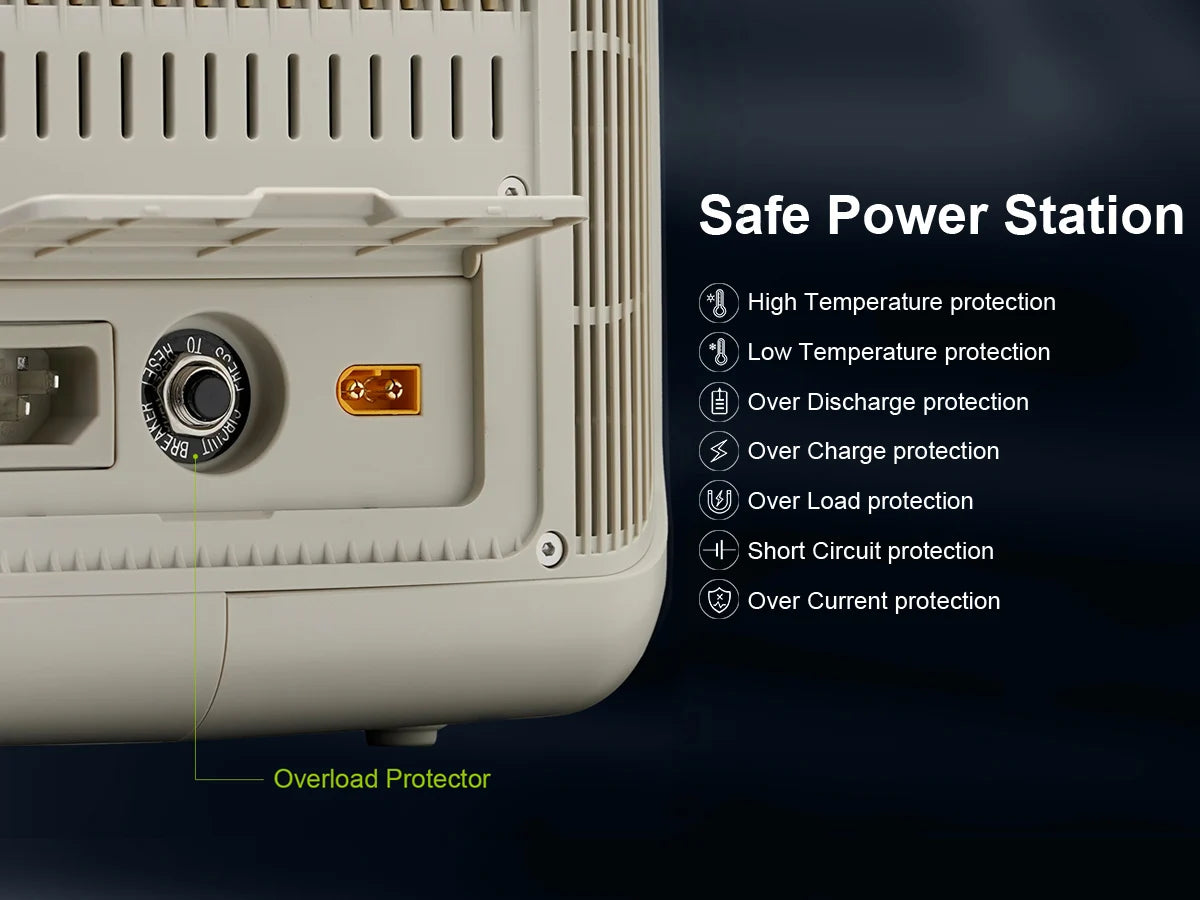 Powerstation - Generator - Aggregaat - Powerbank - Draagbare - 600W - met 100W Zonnepaneel - 299Wh LiFePO4 Zonnegenerator met UPS & MPPT - voor Kamperen en Back-up - Zwart