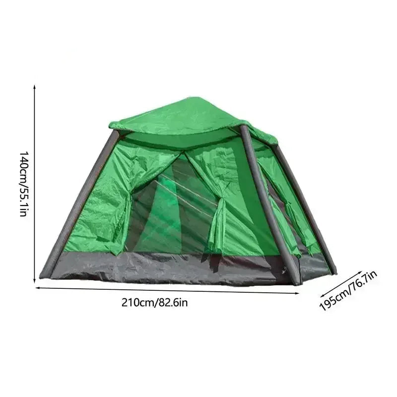 Opblaasbare Tent – Lucht Tent – Kampeertent – Snel Opzetten – Oxford Nylon – Lichtgewicht – Voor Twee Personen - Geel