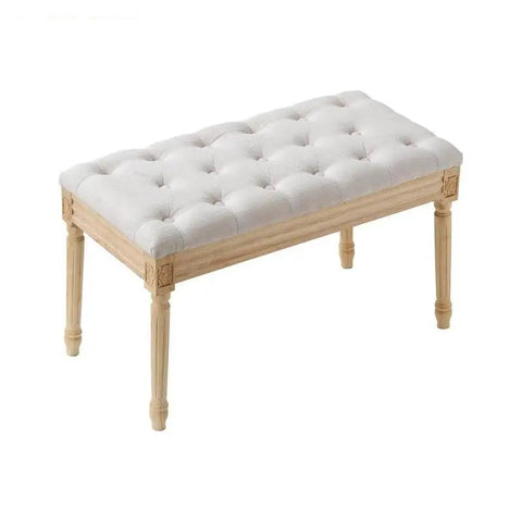 Ottomaanse Bank - Gestoffeerde Bank - Gestoffeerde Sofa - Opbergbank in de Slaapkamer - met Schuim Gewatteerd Kussen en Rubber Houten Poten - voor Slaapkamer Woonkamer