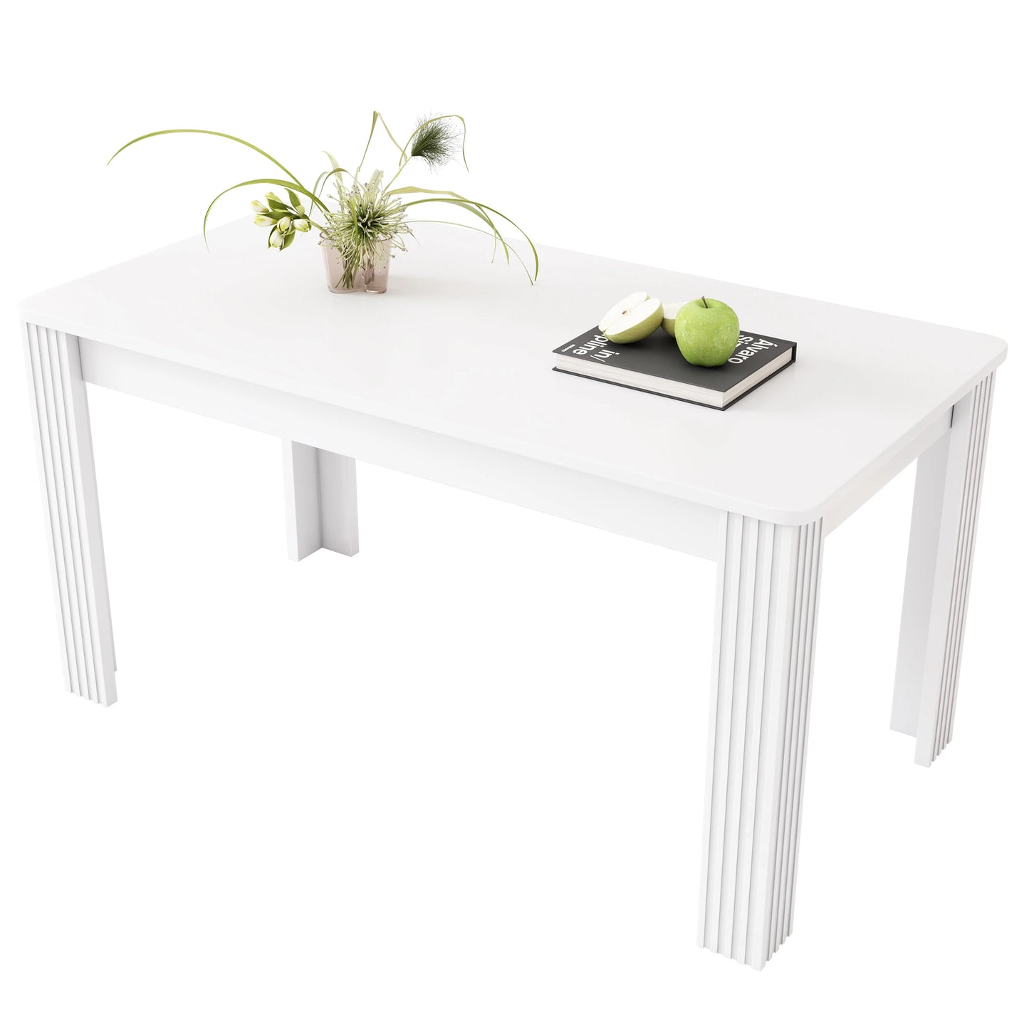 Eettafel – Tafel – Keukentafel – Eetkamertafel – Meubel – Wit Blad – Ruim Tafelblad 120-160 cm – Stevige Dikke Poten