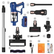 Cordless Stick Vacuum Cleaner - Stick Vacuum Cleaner - Vacuum Cleaner - Cordless Stick Vacuum Cleaner - Powerful Suction - 300W - 30kPa - 4000mAh - Blue
