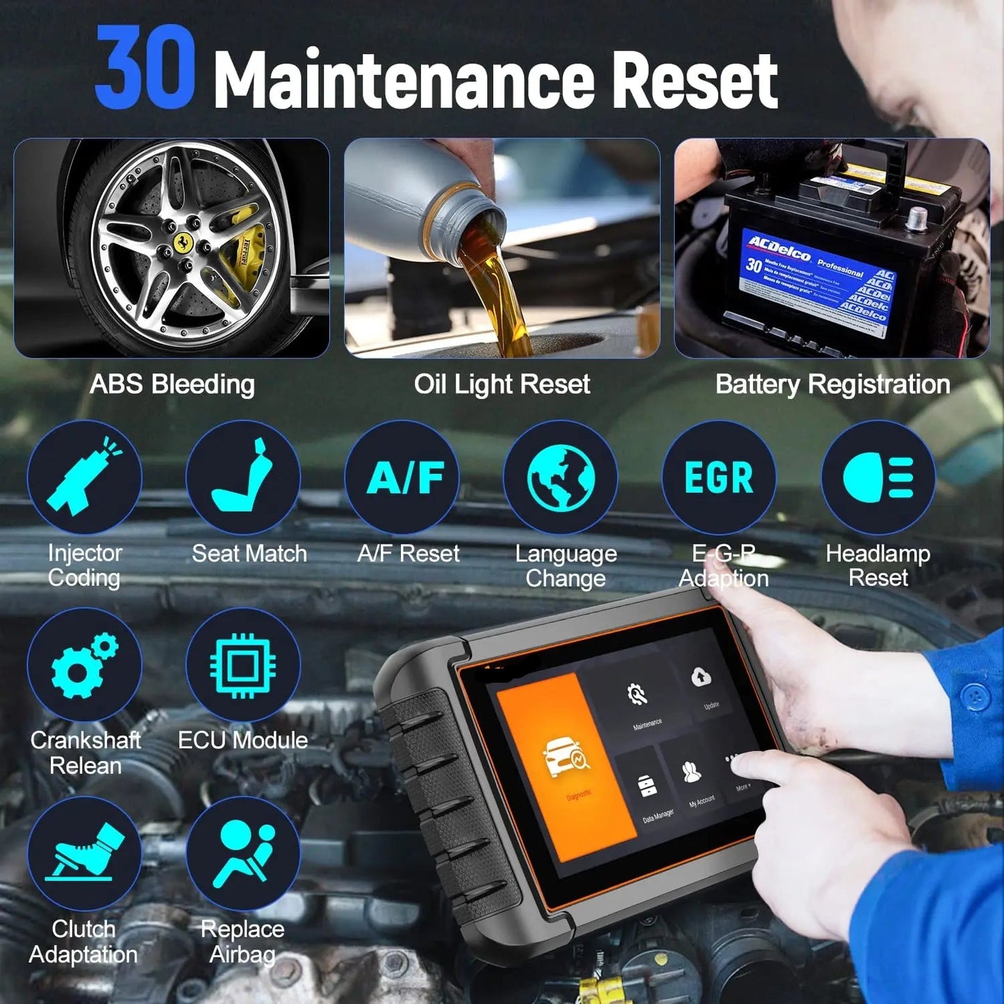 Diagnose- En Resetscanner – Auto Scanner – Foutcode Lezer – Storing Uitlezer – Systeemdiagnose – 7-Inch Scherm – WiFi Updates