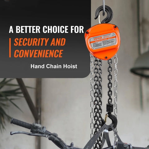 Chain Hoist - Manual Chain Hoist - Pulley - Pulley - 1 Ton - 10 FT - with Come Along G80 Galvanized Carbon Steel - for - Garage Factory Dock