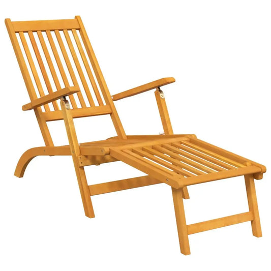 Tuinset – Loungestoel – Tuinmeubel – Lounge Set – Verstelbare Rugleuning – Massief Acaciahout – Opvouwbaar Ontwerp - 55 x 146-168 x 72-93 cm - Houtkleur