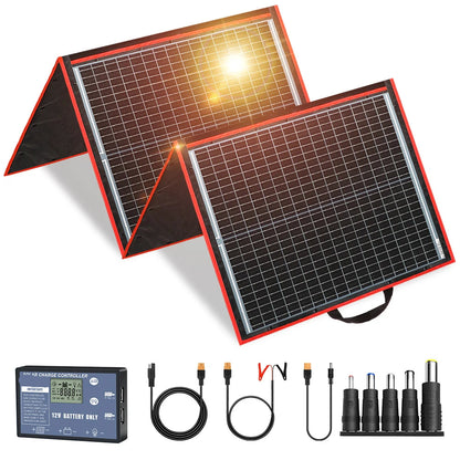 Zonnepaneel - Opvouwbaar Zonnepanelen - Zonneenergie - Sun Power - 160W - Draagbare Zonne-energie Oplader - Outdoor & Camping – Hoge Efficiëntie - QUORE