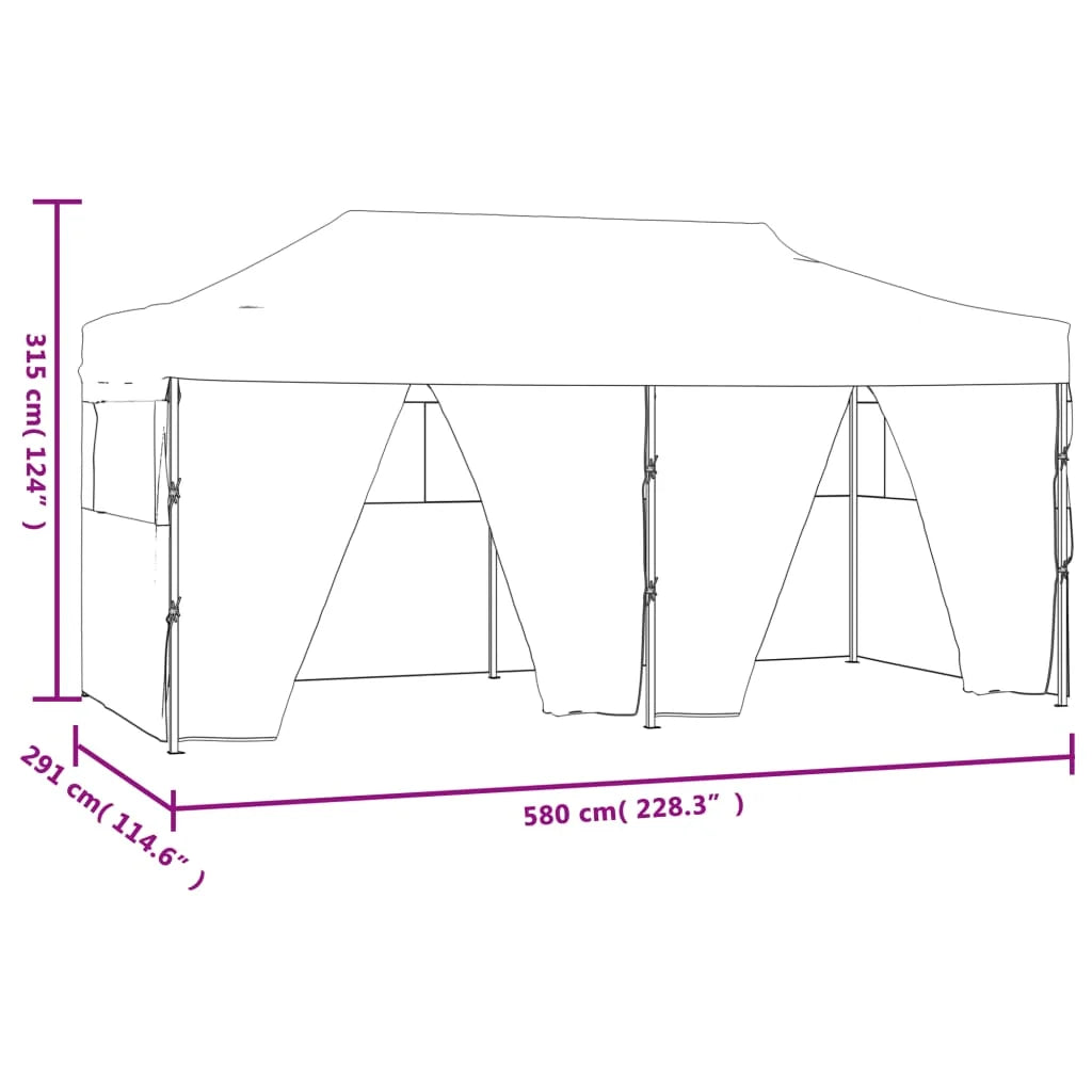 Opvouwbare Tent – Tuinpaviljoen – Partytent – Ontvangsttent – Markttent – Campingtent – 3x6 Meter – Waterafstotend 600D Oxford – Gepoedercoat Stalen Frame - Blauw