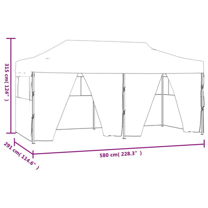 Opvouwbare Tent – Tuinpaviljoen – Partytent – Ontvangsttent – Markttent – Campingtent – 3x6 Meter – Waterafstotend 600D Oxford – Gepoedercoat Stalen Frame - Blauw