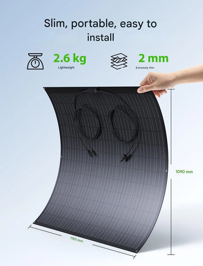 Flexibel Zonnepaneel Set – Opvouwbaar Zonnepaneel – Draagbaar Solar Paneel – Lichtgewicht Zonne-energie – 16,5% Rendement – Duo-Panelen