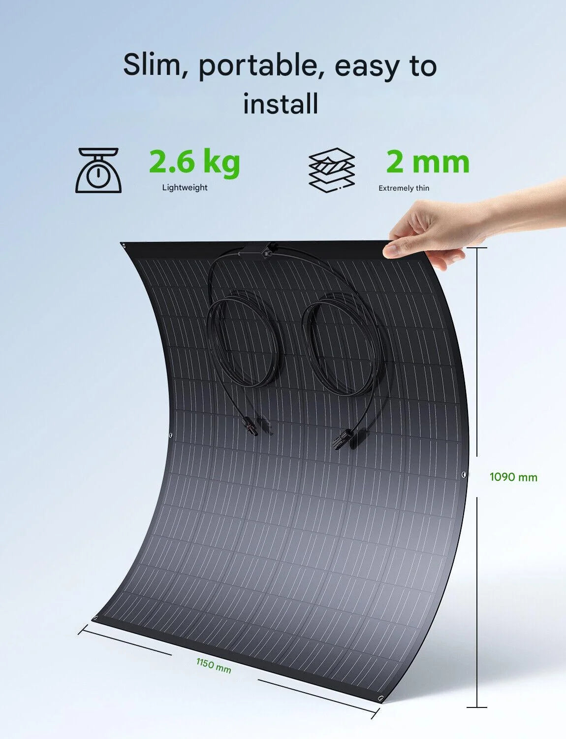 Flexibele Zonnepaneelset – Zonnepanelen – Zonne-energie – Off-Grid Panelen – 480W Vermogen – IP67 Waterbestendig – 17,55% Efficiëntie