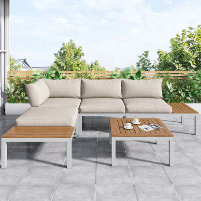 Loungestoel – Tuinstoel – Loungezetel – Fauteuil – Relaxstoel – Verzinkt Metalen Frame – Weerbestendige Kunststofhout Afwerking