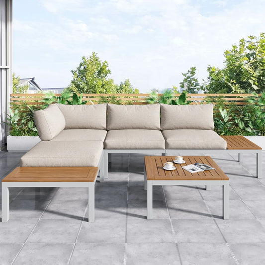 Loungestoel – Tuinstoel – Loungezetel – Fauteuil – Relaxstoel – Verzinkt Metalen Frame – Weerbestendige Kunststofhout Afwerking