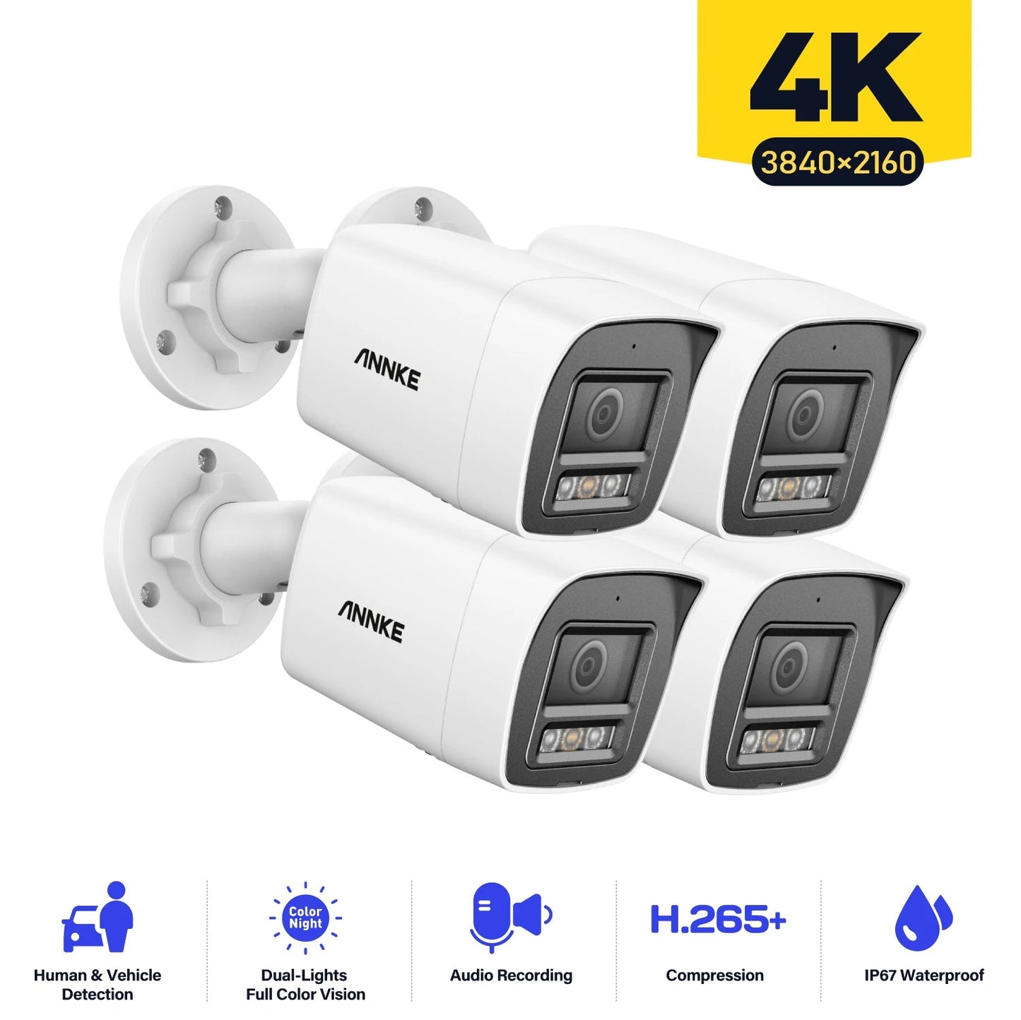 Bewakingscamera – Beveiligingscamera – IP Camera – CCTV Camera – Bullet Variant – 8MP 4K Resolutie – IP67 Waterdicht Met Nachtzicht