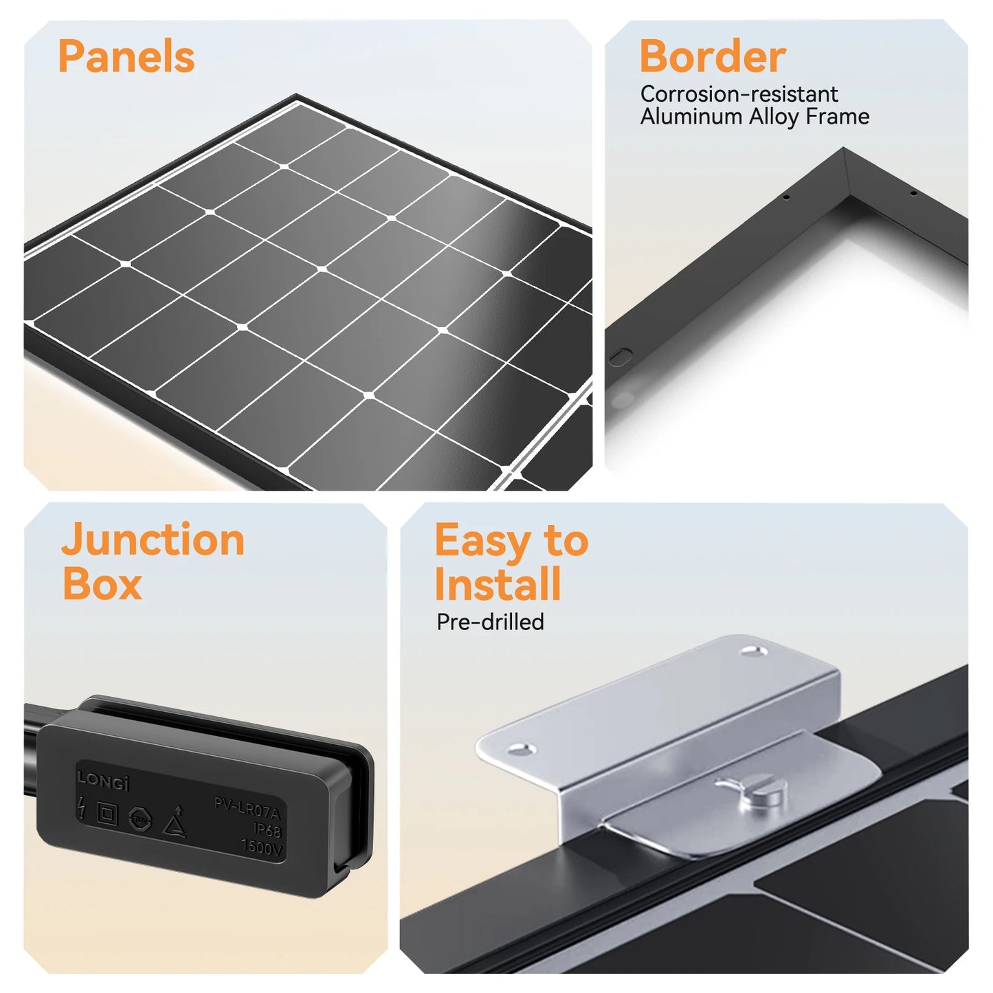WERCHTAY 300W High Efficiency 25% Solar Panel 10BB N-Type Cell for Home Rooftop RV Motorhome and Off Grid Applications