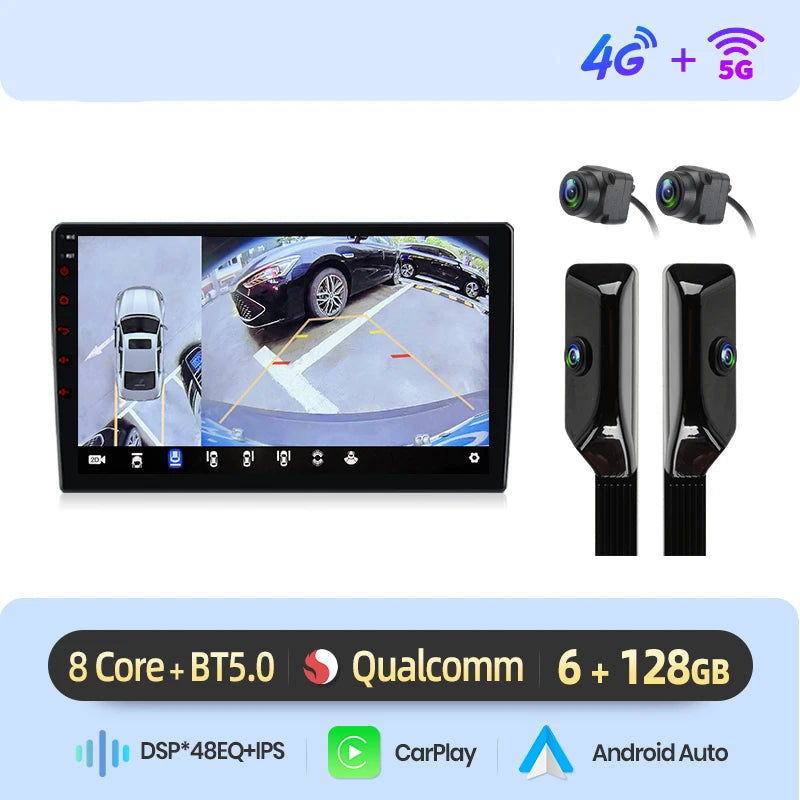 Carplay Radio – Autoradio – Multimedia Systeem – Navigatie – Android Auto – 9 Inch Touchscreen – Draadloos CarPlay & Android Auto – DSP Geluidsverwerking