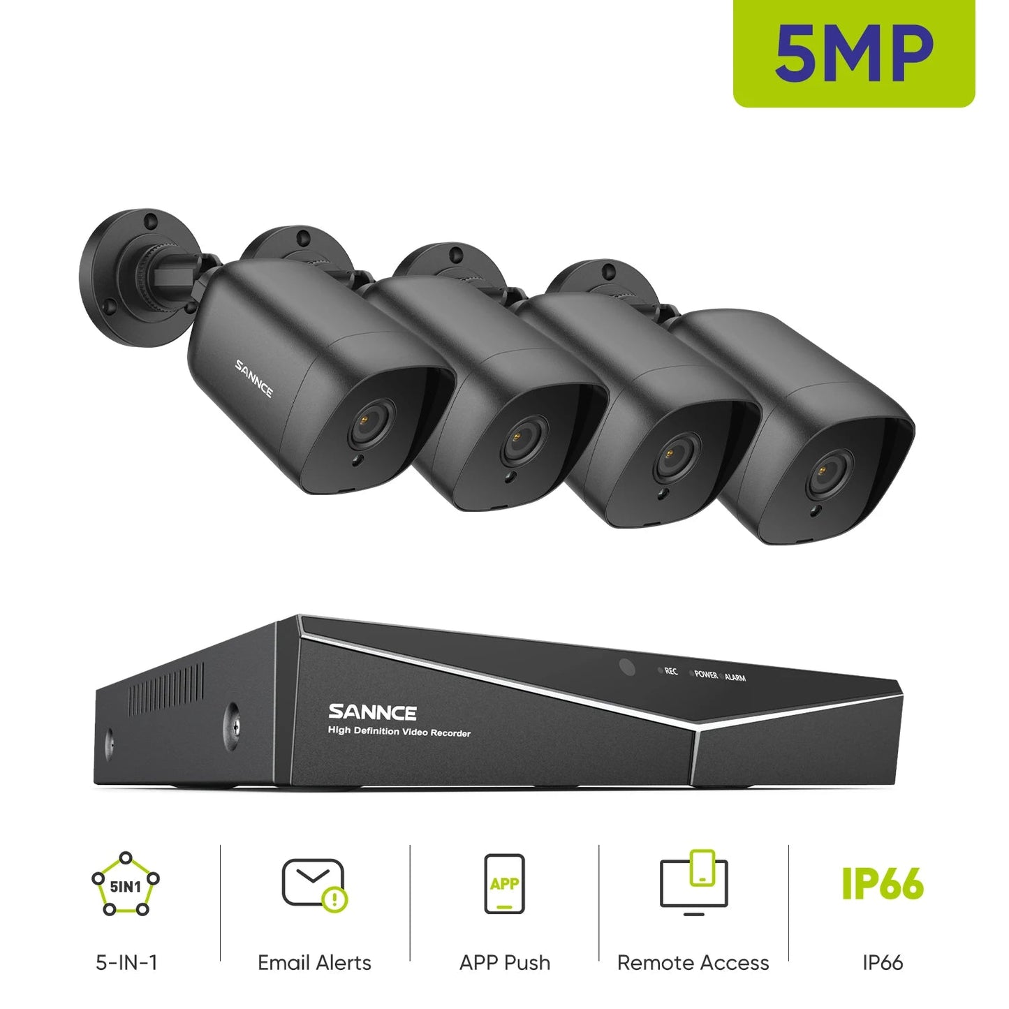 Beveiligingssysteem – CCTV Camera – Bewakingscamera – Surveillance Camera – Security Camera – 8-kanaals DVR – 5MP HD Nachtzicht tot 30m – Weerbestendig IP66