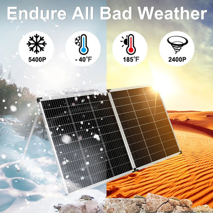 DOKIO 200W 18V Glass Folding Monocrystalline Waterproof Solar Panel with 12V Controller Kit from China Easy to Carry #FSP-200M