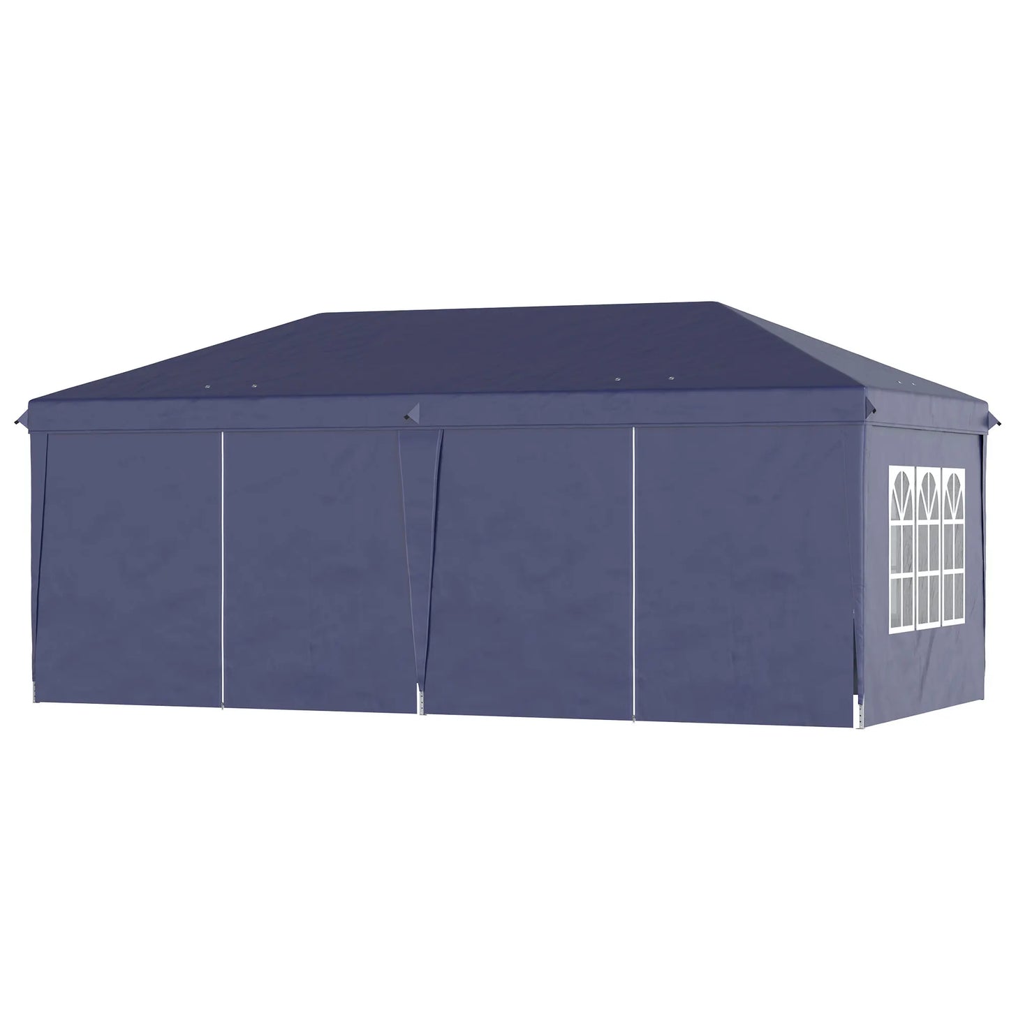 Tuinpaviljoen – Terraspaviljoen – Partytent – Opvouwbaar Paviljoen – Marktkraam – Stalen Frame – Waterbestendig Doek - Blauw