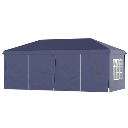 Tuinpaviljoen – Terraspaviljoen – Partytent – Opvouwbaar Paviljoen – Marktkraam – Stalen Frame – Waterbestendig Doek - Blauw