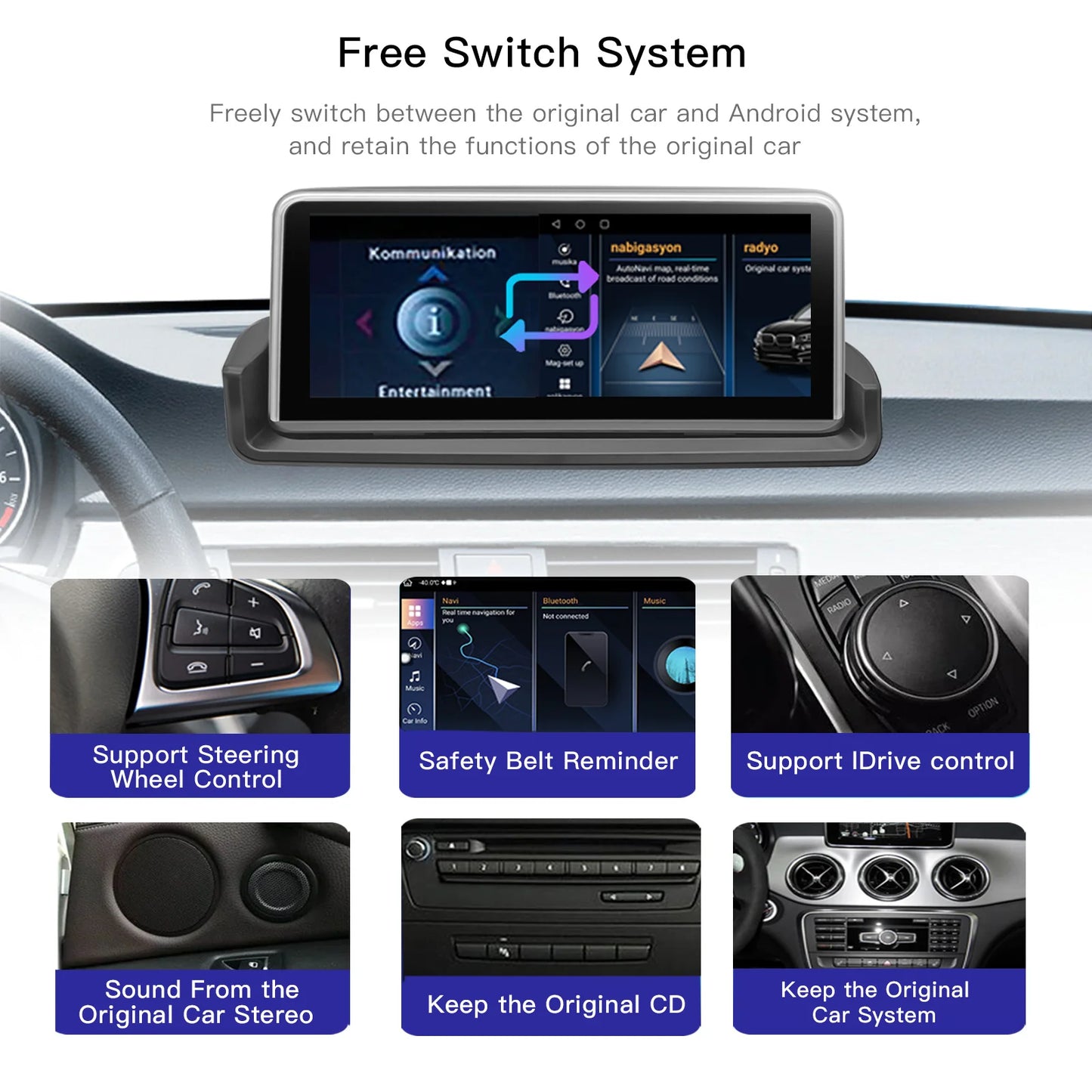 Android 14 Autoradio – Multimediaspeler – CarPlay Systeem – Touchscreen Radio – Bluetooth Audio – 10,25 Inch IPS Scherm – Qualcomm Snapdragon 665 Processor