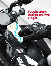 Heated Gloves - Electric Gloves - Winter Leather Gloves - Rechargeable Heated Gloves - Waterproof Gloves - Winter Moto Heated Gloves - for Motorcycle, Ski Camping - Leather - Small
