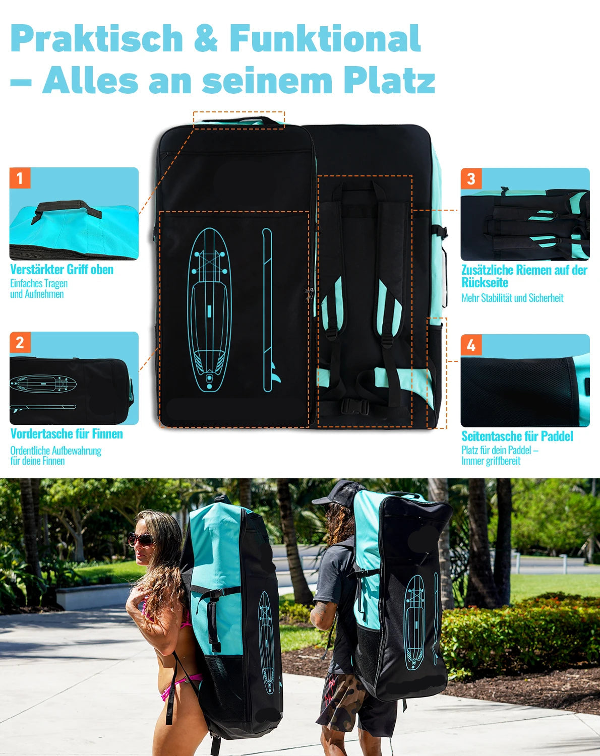 Opblaasbaar Stand Up Paddle Board – SUP Board – Inflatable Paddleboard – Waterboard – Lichtgewicht – Duurzaam PVC – Verstelbaar Peddel En Zitje - Houtmaskering
