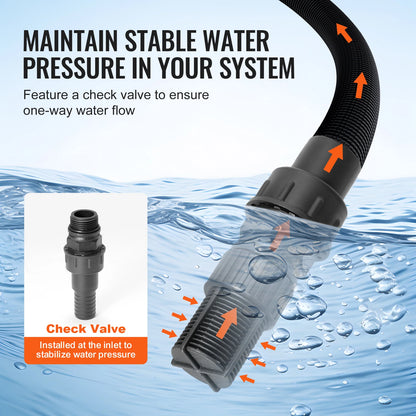 Ondiepe Bronpomp - Tuinpomp - Waterpomp - met 5-Gal Druk Tank - Draagbare Jetpomp - 1000GPH / 1320GPH Automatische Irrigatie Waterversterker Pomp voor Tuin en Grond - Elektrische