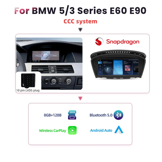 Multimedia Unit BMW 5 Serie – Navigatiesysteem – CarPlay – Android Auto – Touchscreen Radio – 8,8 Inch Display – 8GB RAM & 128GB Opslag