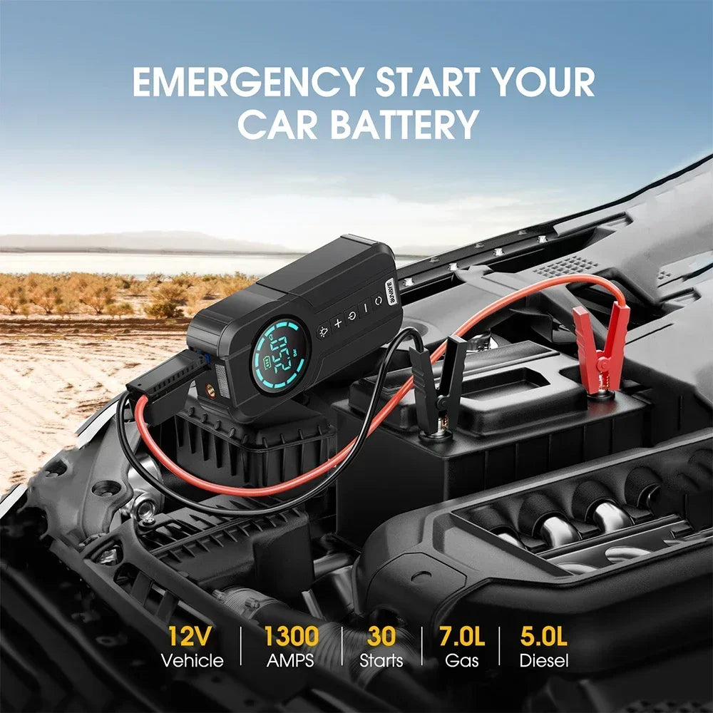 Buvaye - Jumpstarter voor Auto - Startkabels - Starthulp - 1000A - 12V - Jumpstarters - Powerbank 8400mah - Zwart