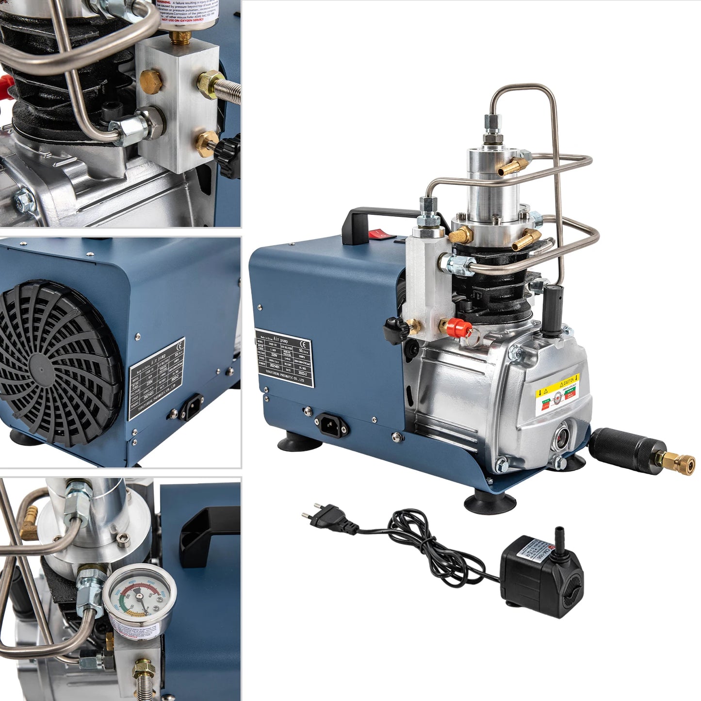 Hoge Druk Compressor – Luchtcompressor – Elektrische Pomp – Pneumatische Compressor – Industrie Compressor – 1.8 kW Motor – 300 Bar Druk